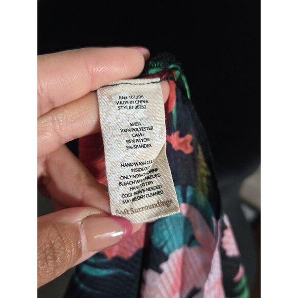 Soft Surroundings Button Down Sheer Tropical Moonlight Tunic Size XS With Tie - Picture 8 of 9